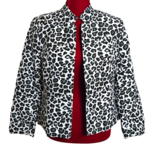 Erin Gray and Black Leopard Print Jacket Size: Small